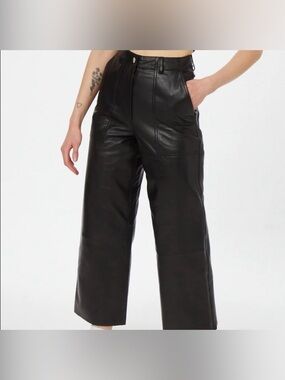 Deadwood “Presley” Wide Leg 100% Leather, Like Nee, Size 36 (US 4)